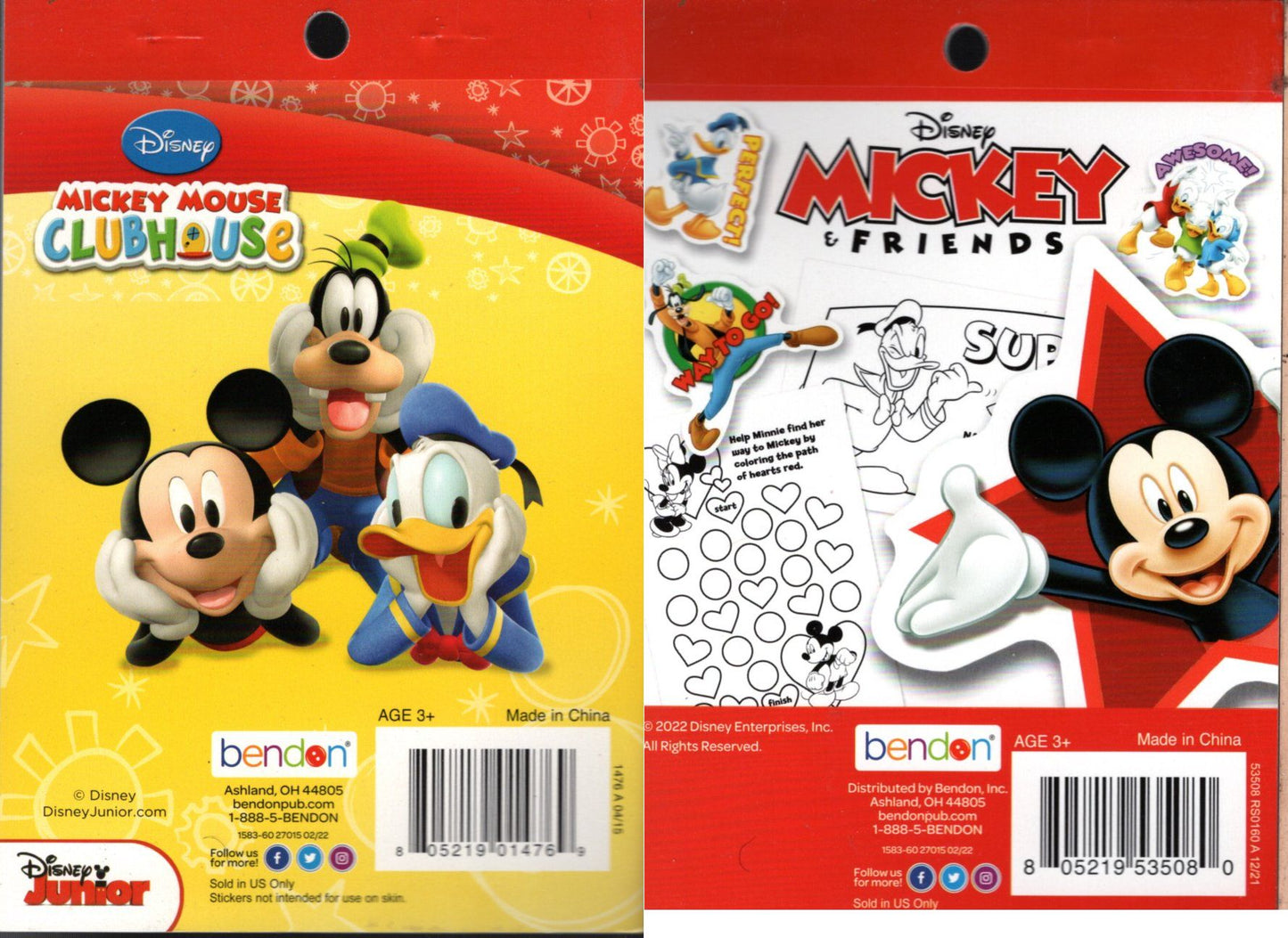 MICKEY MOUSE CLUBHOUSE & MICKY - Reward Sticker Activity Coloring Book Set