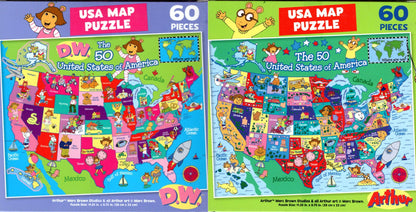 Arthur - The 50 USA - 60 Pieces Jigsaw Puzzle (Set of 2)