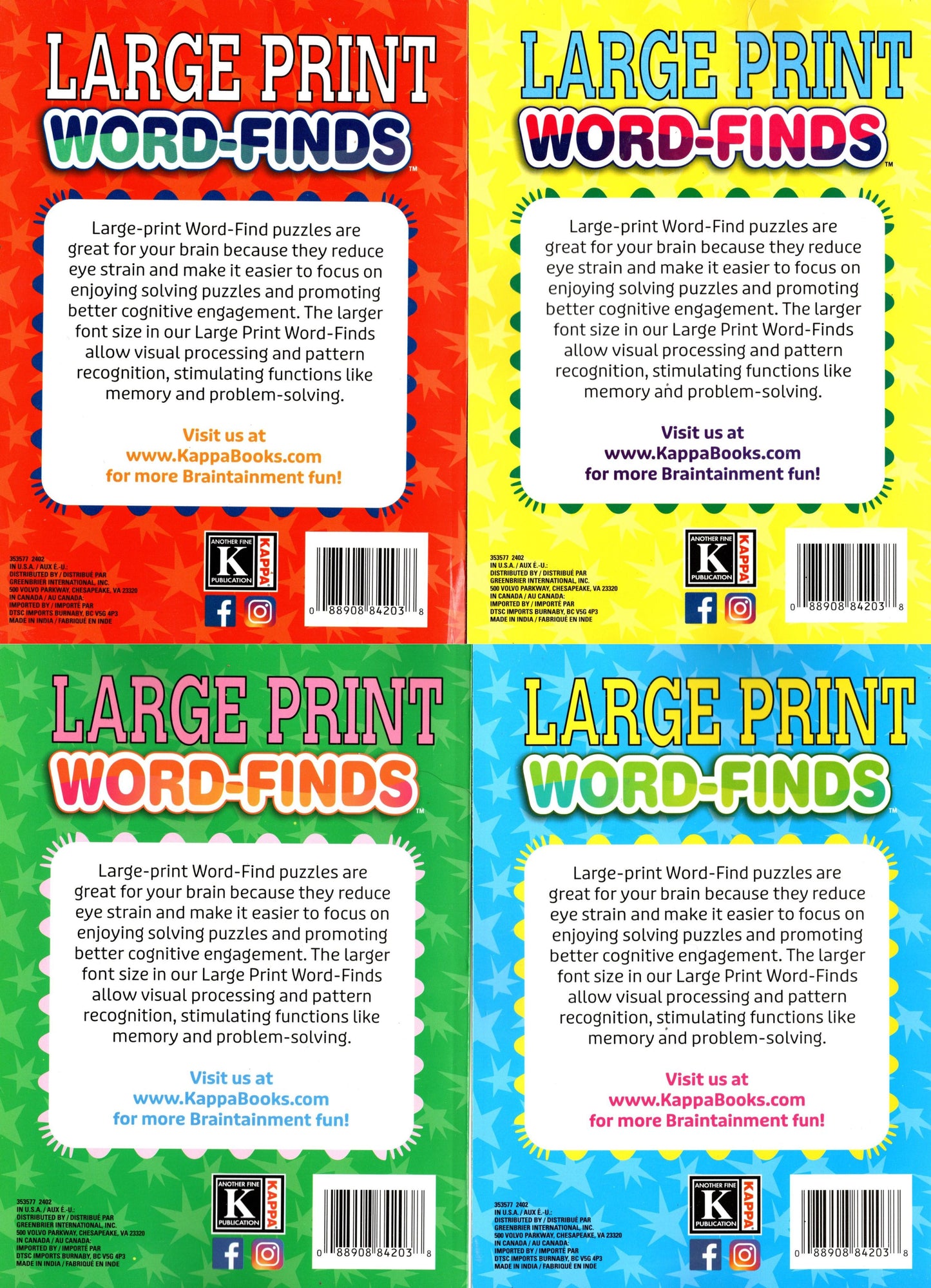 Large Print Word - Finds, Easy-To-Read Puzzle Fun! (All New Puzzles) - Vol.427 - 430