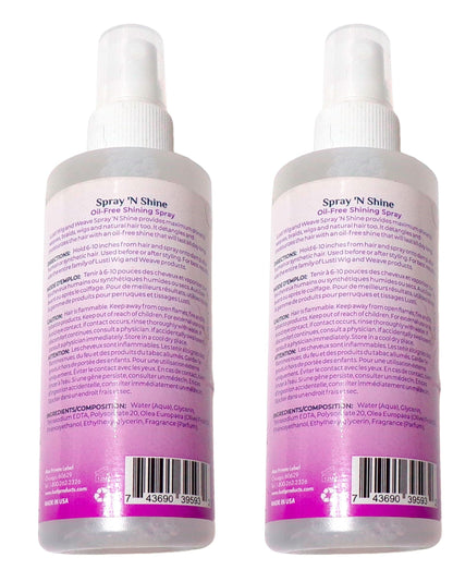 Lusti Wig and Weave Oil-Free Shining Spray 4 oz (Set of 2)