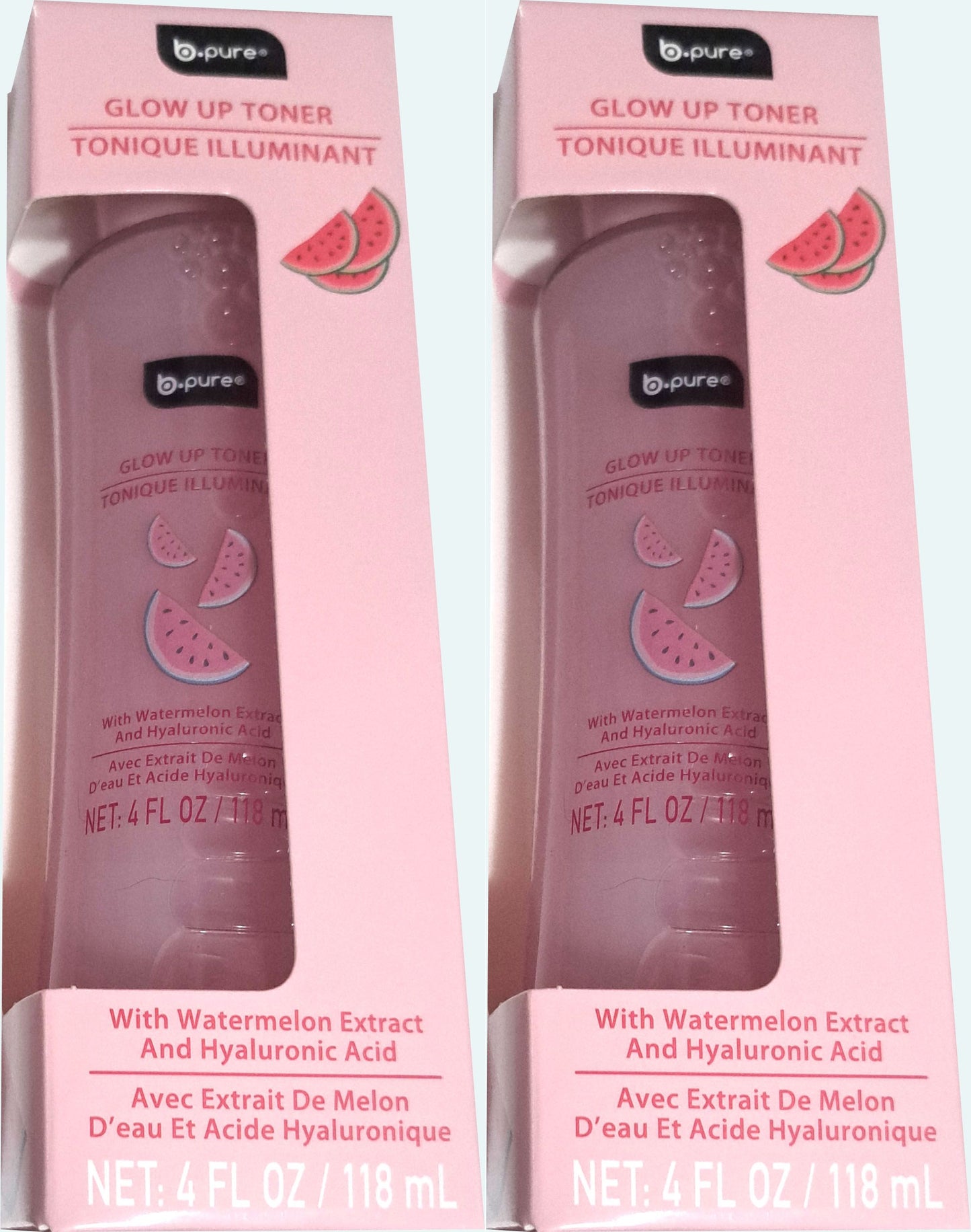 b-pure Glow Up Toner with Watermelon Extract and Hyaluronic Acid 4 oz Set of 2 Pack