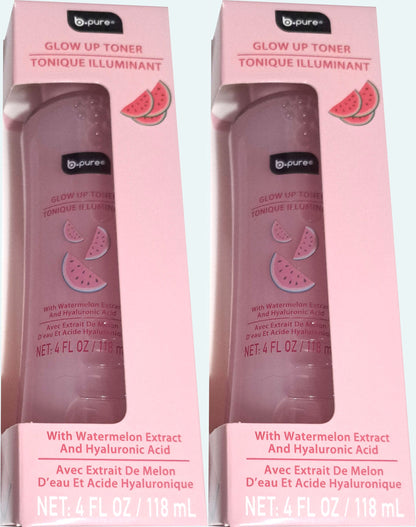 b-pure Glow Up Toner with Watermelon Extract and Hyaluronic Acid 4 oz Set of 2 Pack