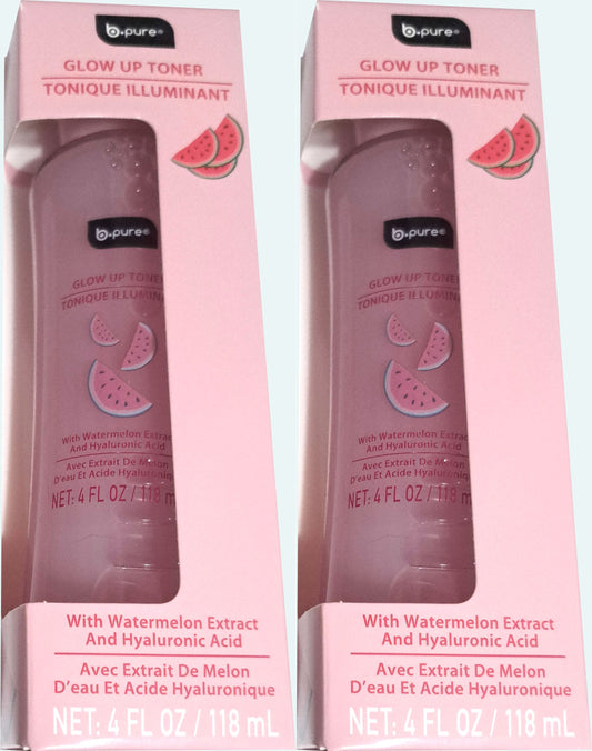 b-pure Glow Up Toner with Watermelon Extract and Hyaluronic Acid 4 oz Set of 2 Pack