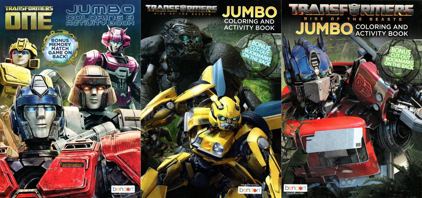 Transformers - Jumbo Coloring & Activity Book (Set of 3 Books)