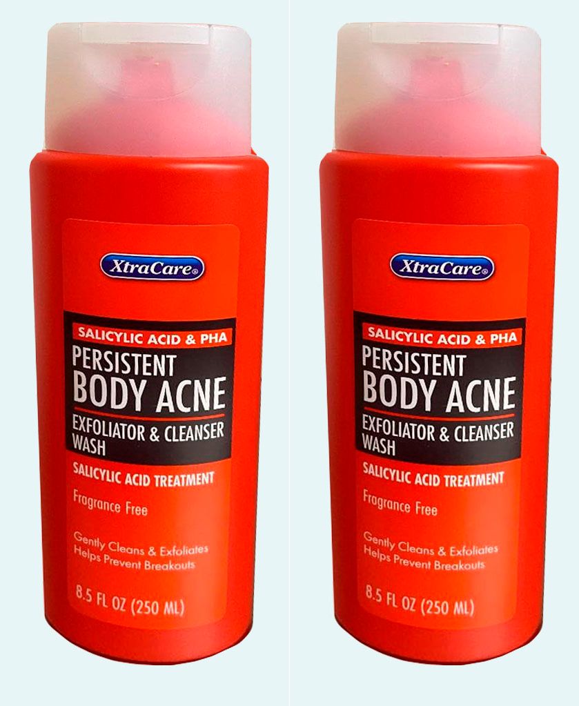 Persistent Body Acne Exfoliator & Cleanser Body Wash Fragrance Free 8.5 oz Set of 2 Pack