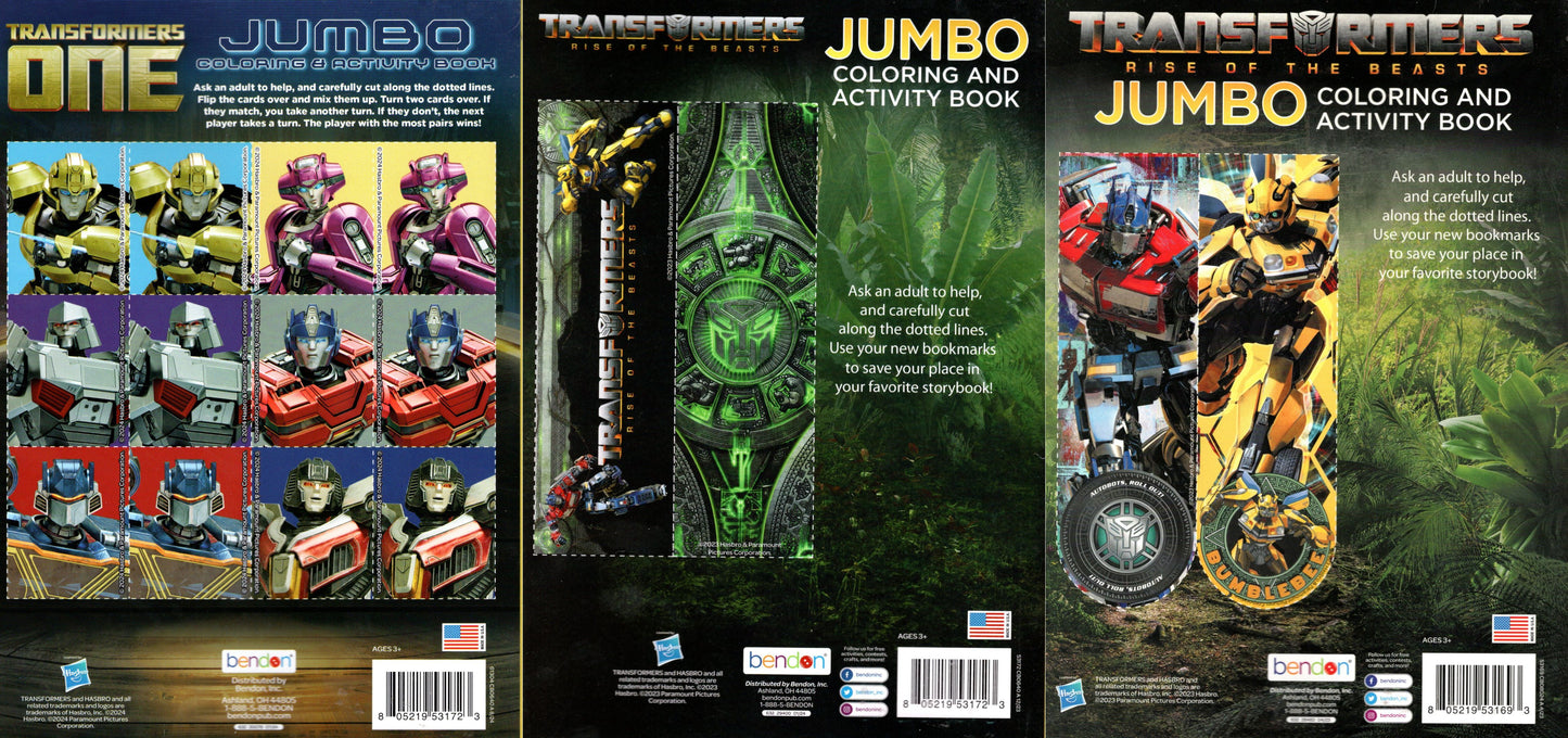 Transformers - Jumbo Coloring & Activity Book (Set of 3 Books)