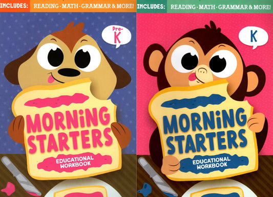 PRE-K & Kindergarten Includes: Reading - Math - Grammar & More - Morning Starters v 14