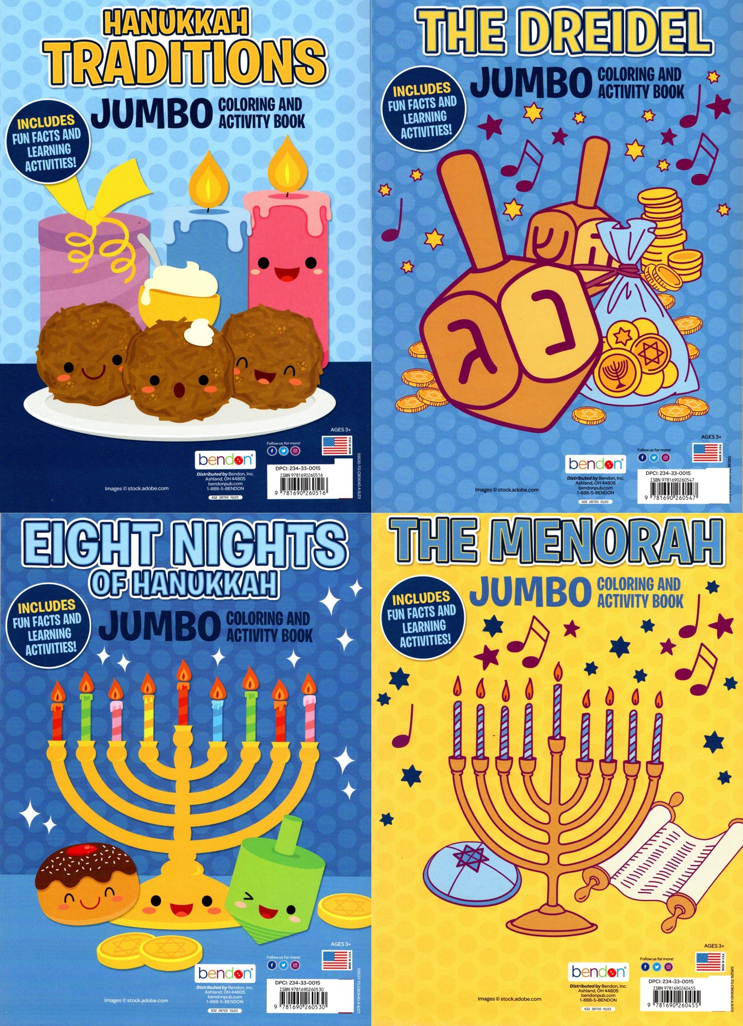 The Dreidel, The Menoran, Eight Nights of Hanukkah, Hanukkah Traditions - Activity Book