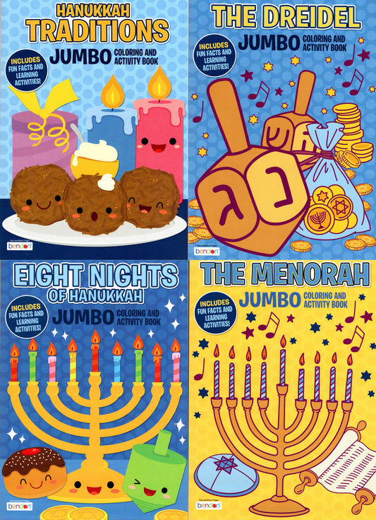 The Dreidel, The Menoran, Eight Nights of Hanukkah, Hanukkah Traditions - Activity Book