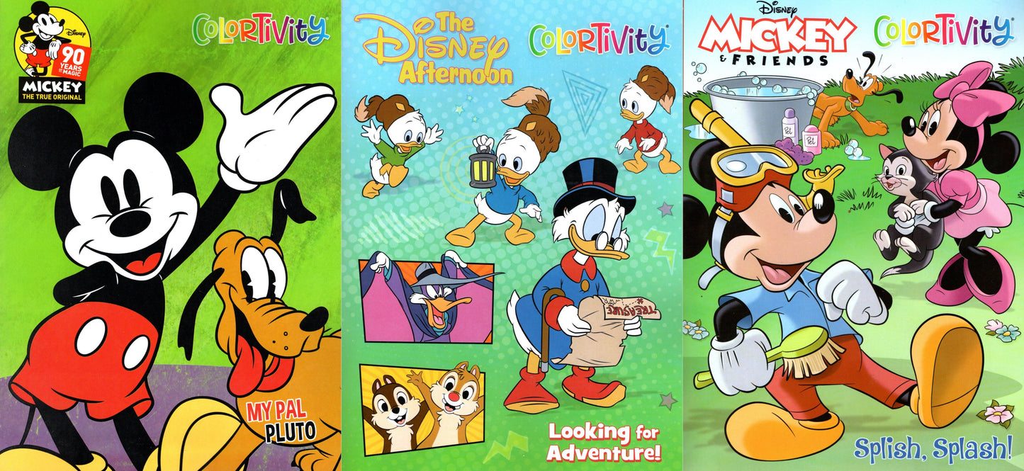 Mickey My Pal Pluto, Looking for Adventure, Splish Splash - Activity Book Set