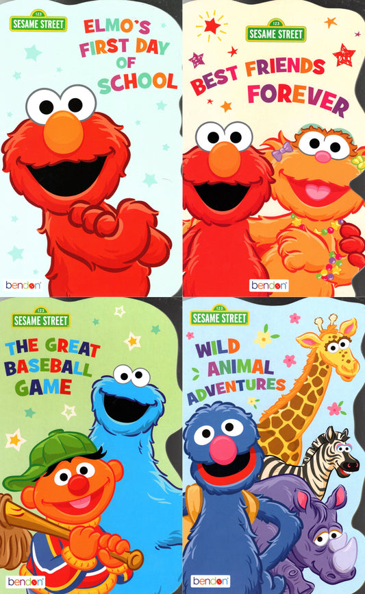 Elmo's First Day of School, Wild Animal Adventures, Best Great Baseball Game - Board Book Set