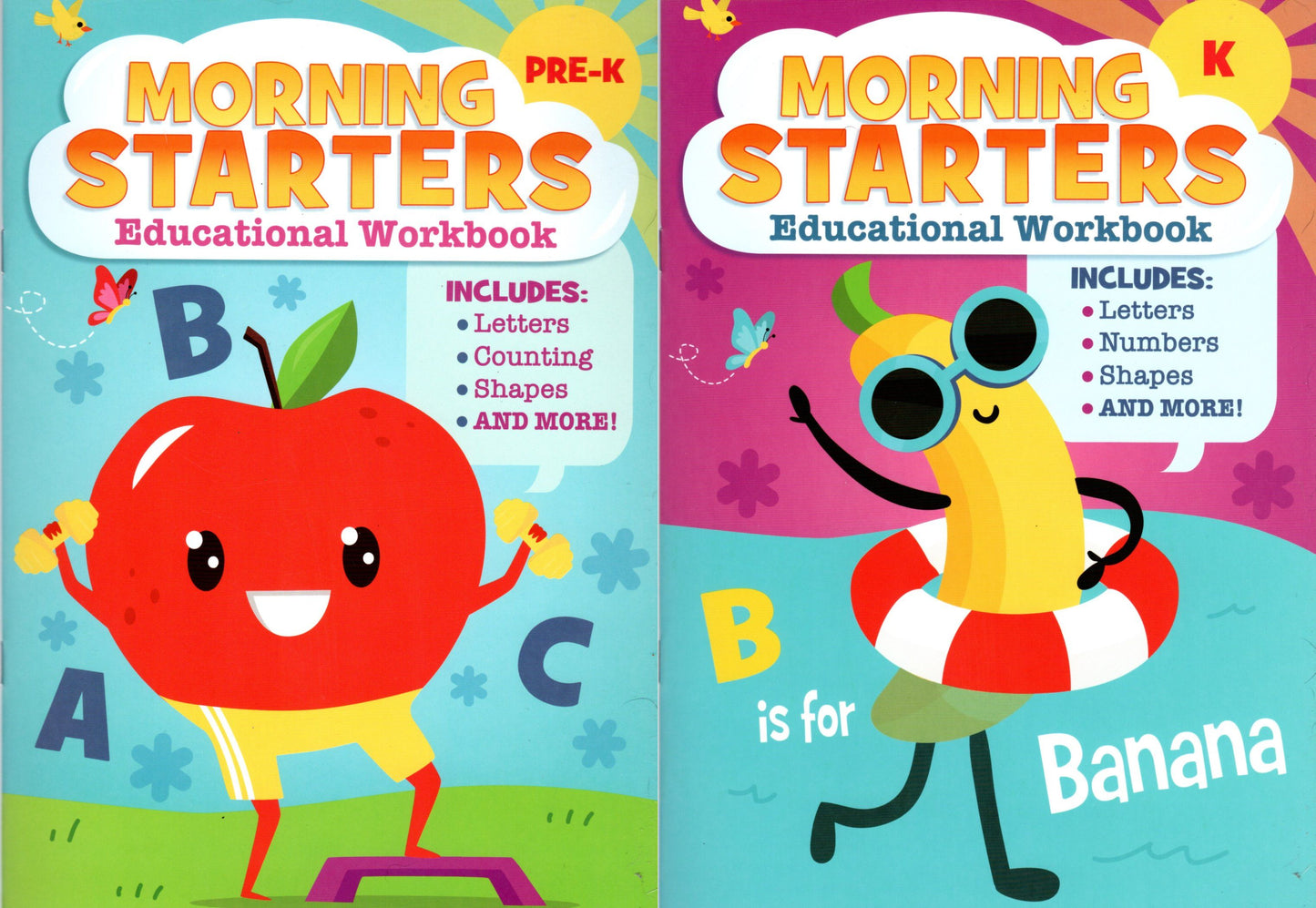 PRE-K & Kindergarten - Morning Starters Educational Workbooks (Set of 2) v20