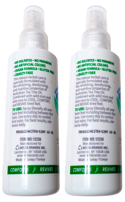 LUCKY Super Soft Tea Tree Oil Foot Spray - Refreshes & Deodorize 5 oz (2 Pack)