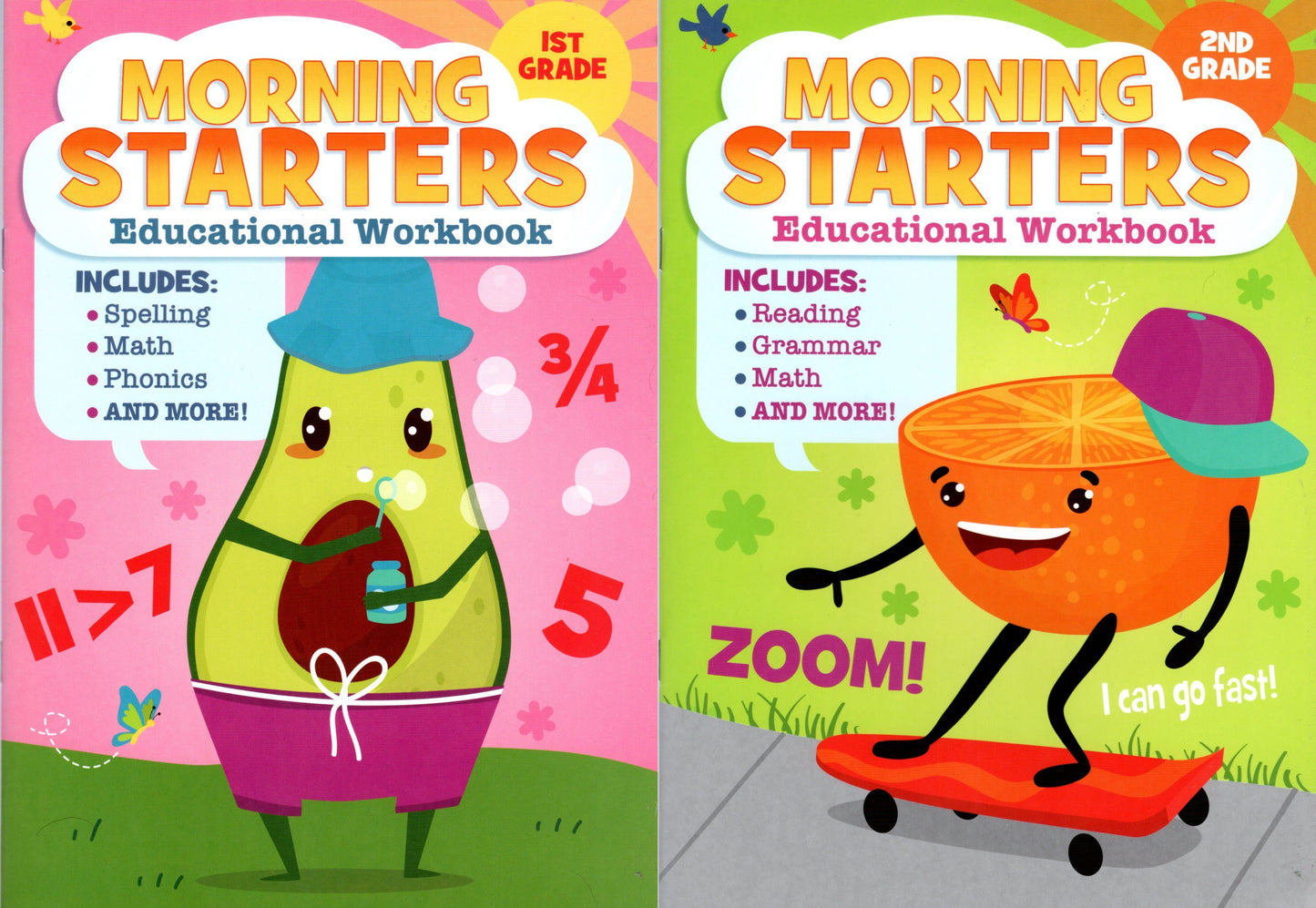 First Grade & Second Grade - Morning Starters Educational Workbooks (Set of 2 Books) - v20