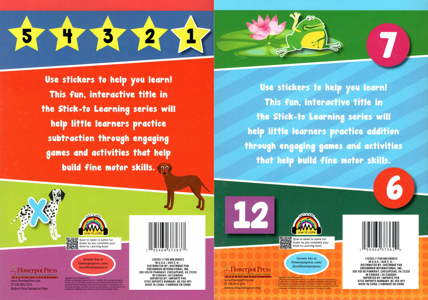 Stick-to Learning A Sing-A Long - Subtraction, Addition - Sticker Book (Set of 2 Books)