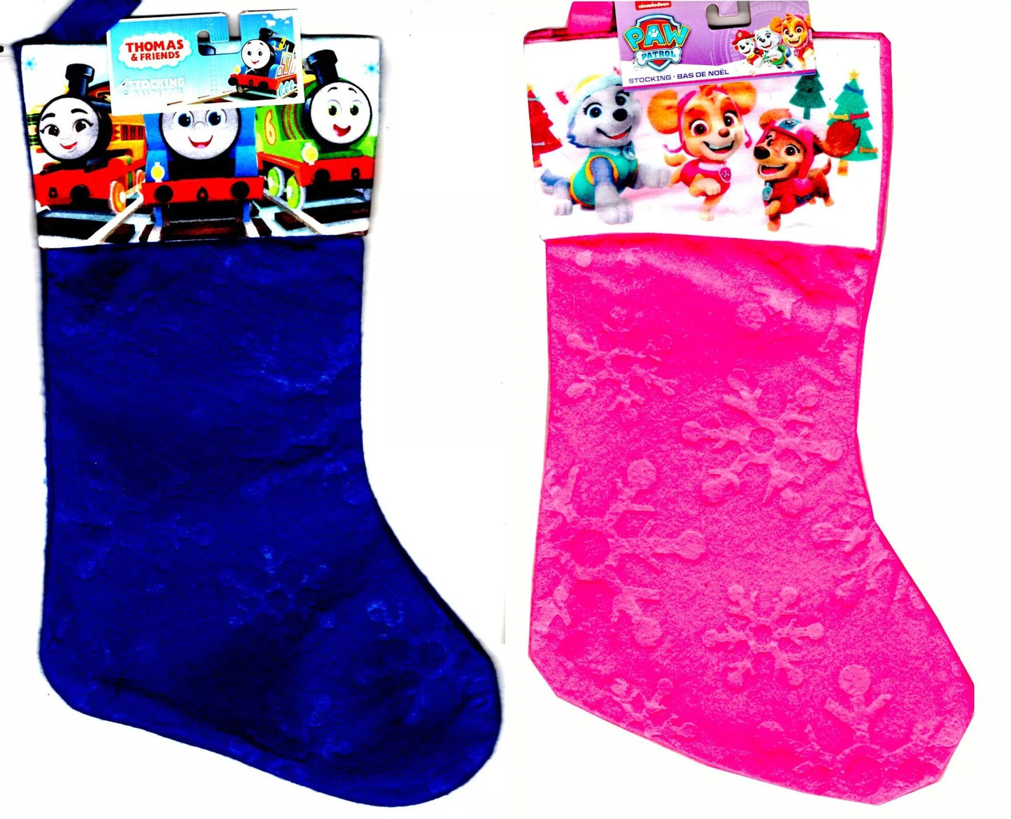 Paw Patrol & Tomas & Friends - Kids Felt Holiday Stocking Home Decor (Set of 2)