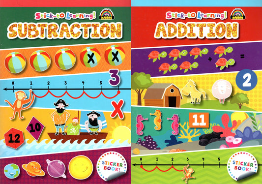 Stick-to Learning A Sing-A Long - Subtraction, Addition - Sticker Book (Set of 2 Books)