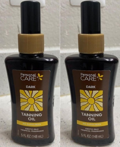 Personal Care Dark Tanning Oil with Tropical Fragrance, 5 fl. oz. (Set of 2)