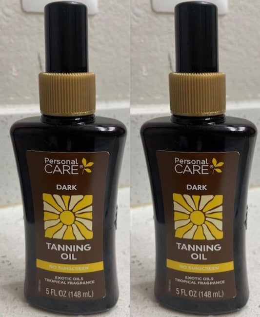 Personal Care Dark Tanning Oil with Tropical Fragrance, 5 fl. oz. (Set of 2)