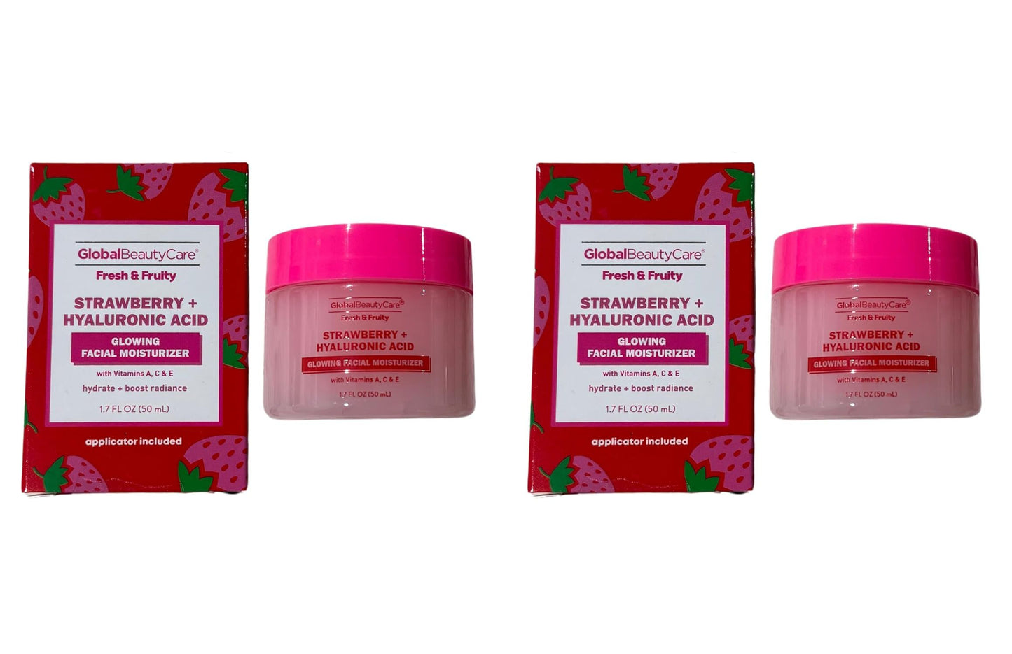 Strawberry and Hyaluronic Acid Glowing Facial Moisturizer (Set of 2 Pack)