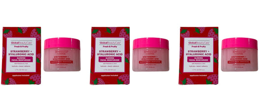 Strawberry and Hyaluronic Acid Glowing Facial Moisturizer (Set of 3 Pack)