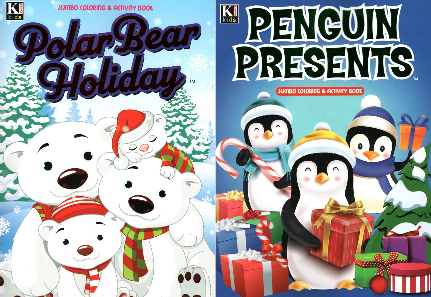 Polar Bear Holiday & Penguin Presents - Christmas Edition Holiday - Jumbo Coloring & Activity Book