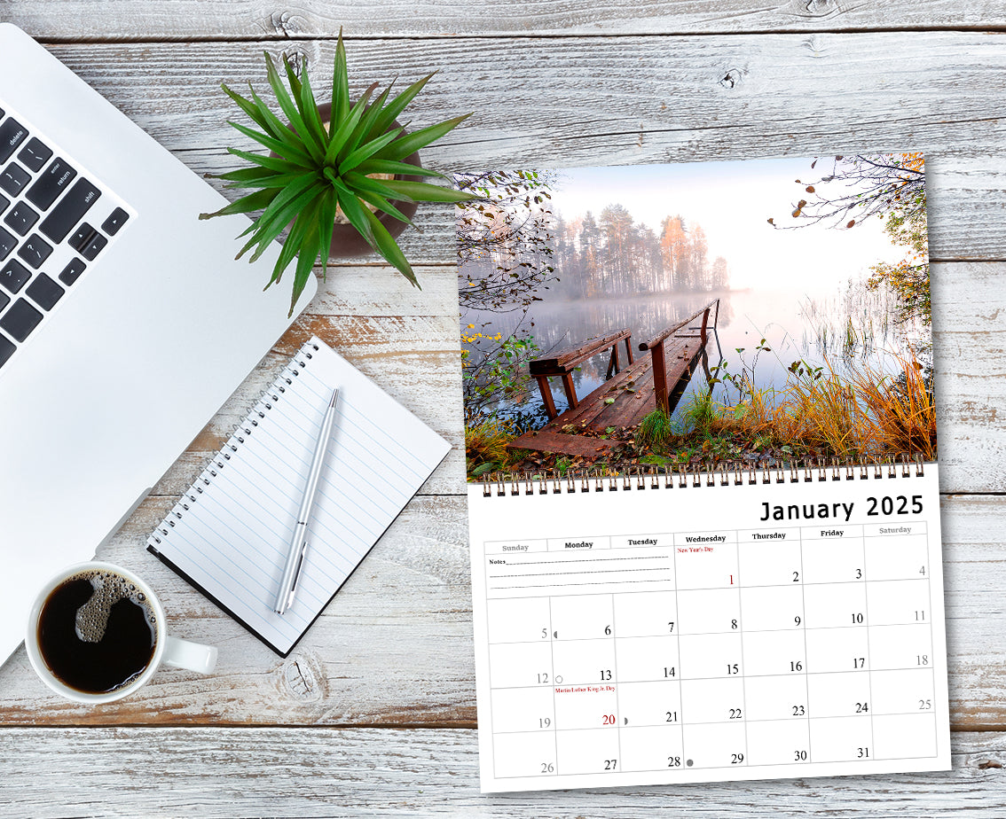 2025 Spiral-bound Wall Calendar (Great Outdoors) - 12 Months Desktop/Wall Calendar/Planner