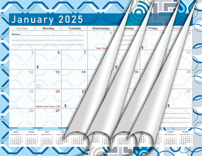 2024-2025 Monthly Spiral-Bound Wall / Desk Calendar - Desktop / Wall Blotter Calendar / Planner - (Edition #04)