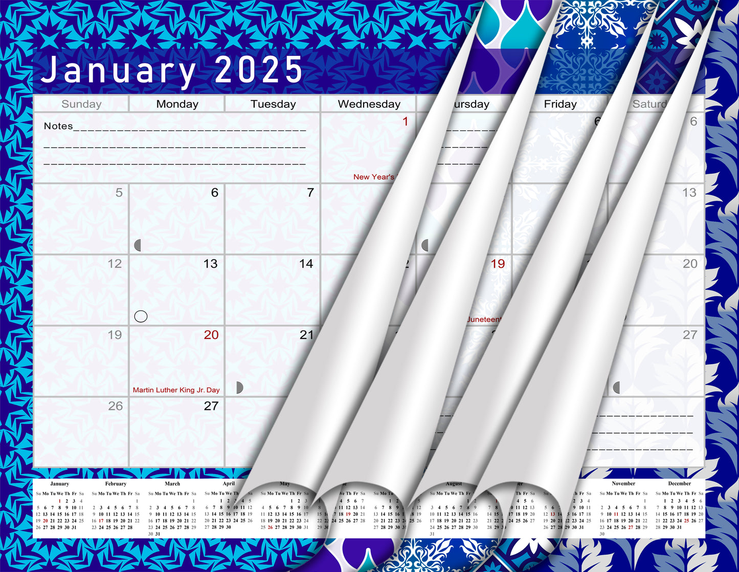 2025 Monthly Magnetic/Desk Calendar - 12 Months Desktop/Wall Calendar/Planner - (Edition #17)