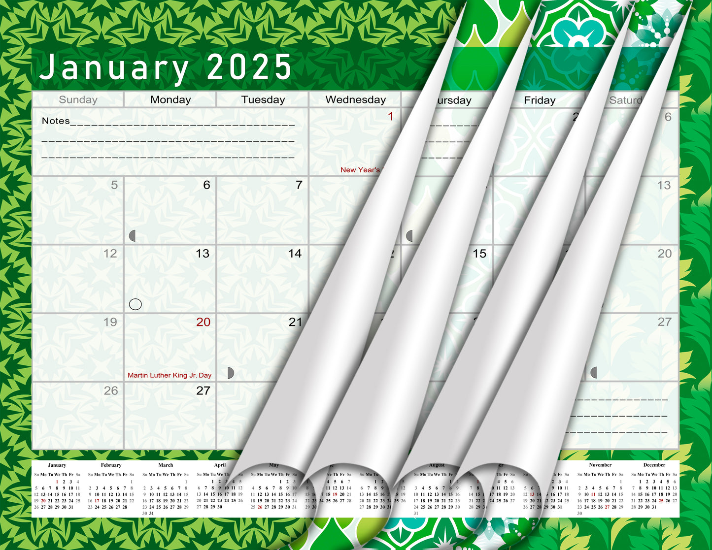 2025 Monthly Magnetic/Desk Calendar - 12 Months Desktop/Wall Calendar/Planner - (Edition #16)