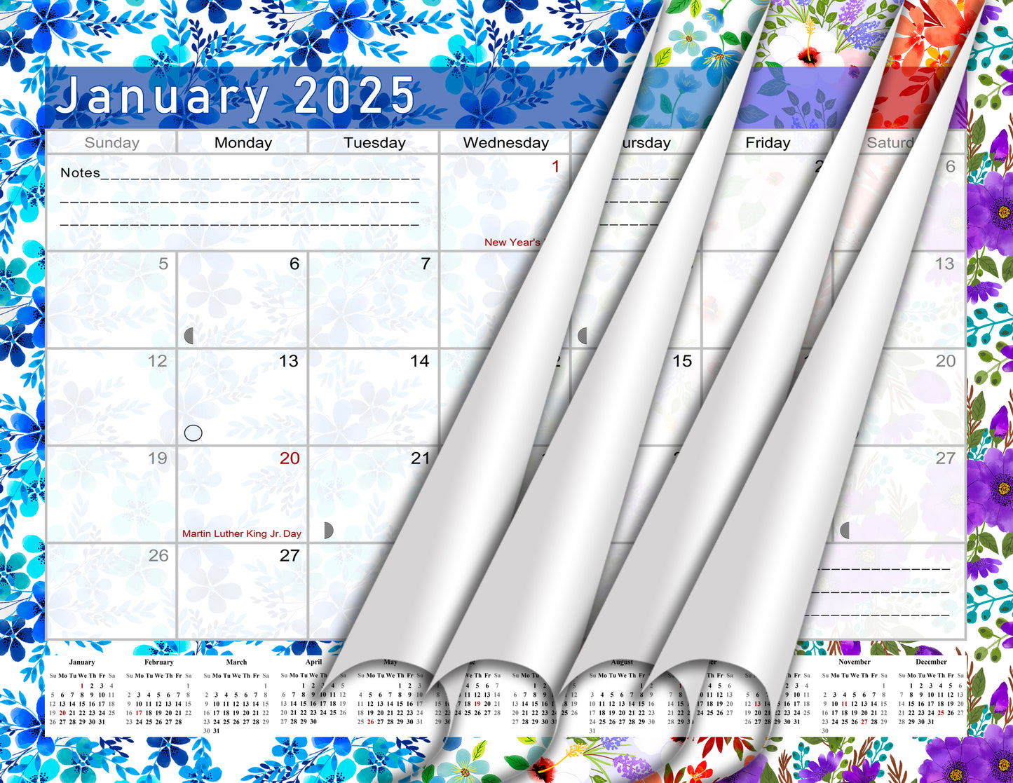 2025 Monthly Magnetic/Desk Calendar - 12 Months Desktop/Wall Calendar/Planner - (Edition #22)