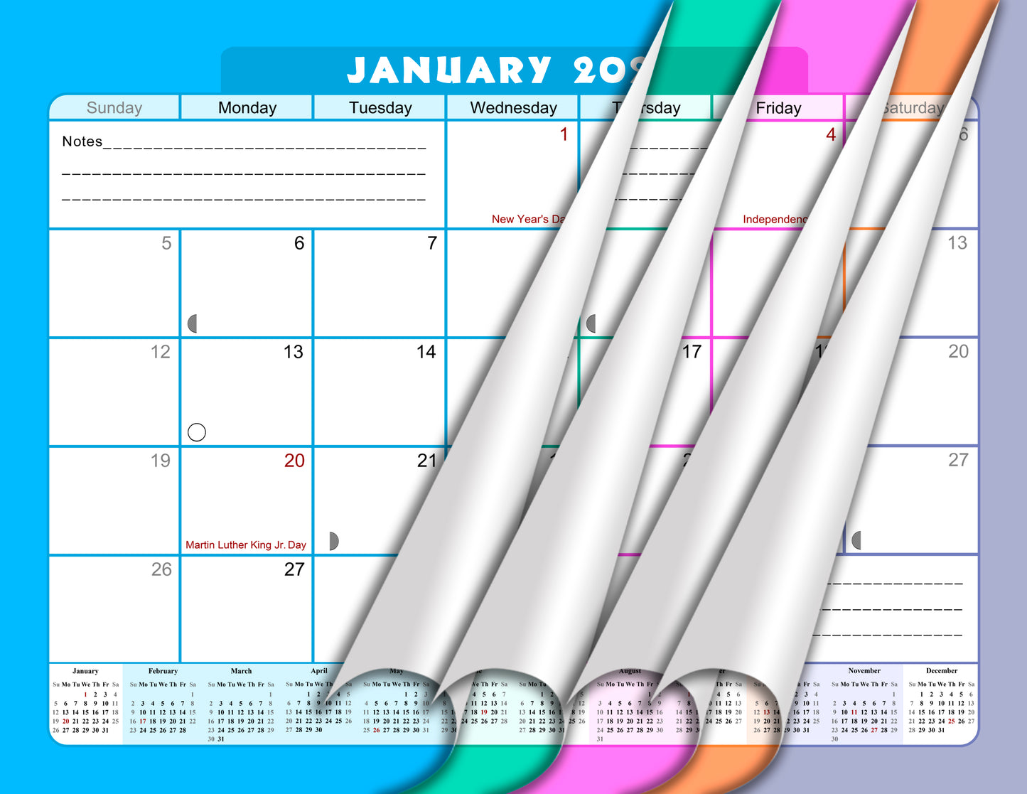 2025 Monthly Magnetic/Desk Calendar - 12 Months Desktop/Wall Calendar/Planner - (Edition #07)