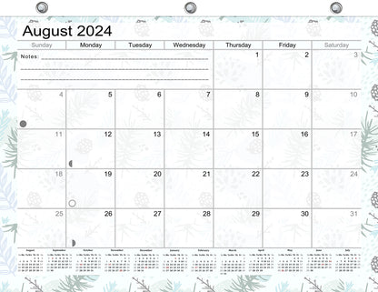 2024-2025 Academic Year 12 Months Student Calendar/Planner for 3-Ring Binder, Desk or Wall (Black & White Damask - Edition v001)