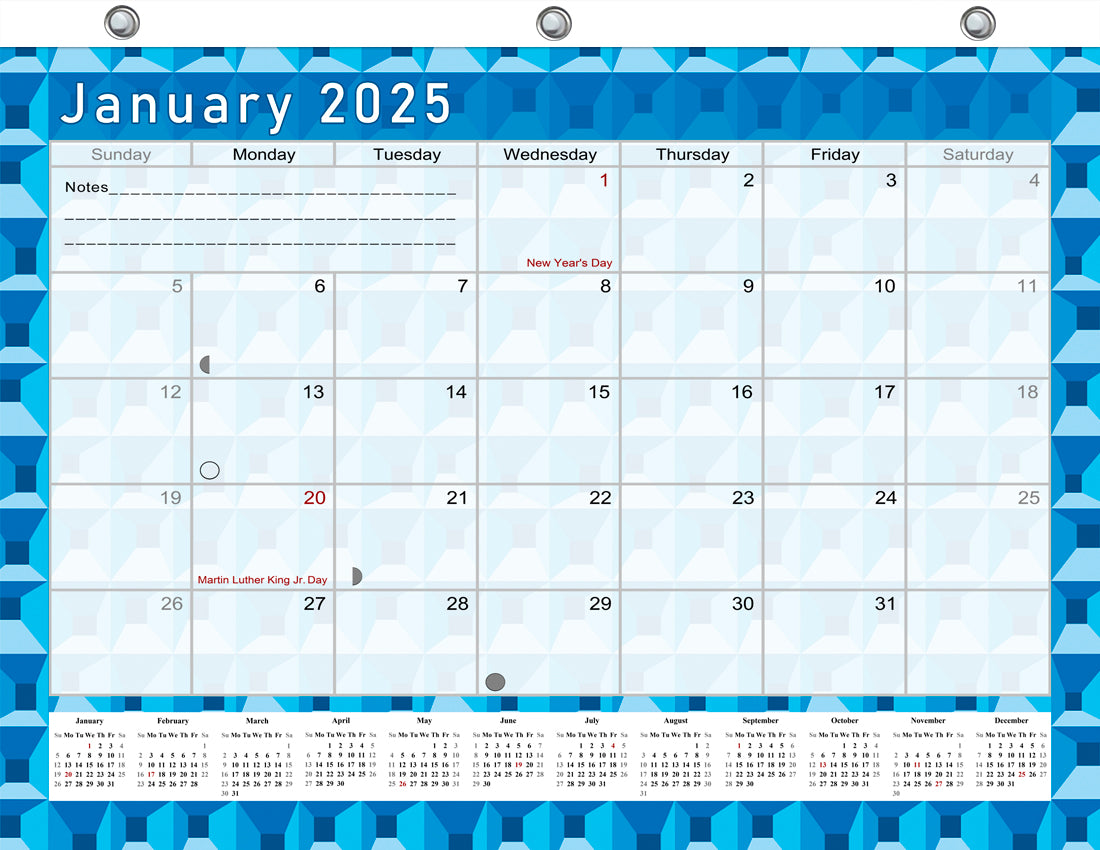 2024 - 2025 Student Calendar/Planner for 3-Ring Binder, Desk, or Wall - v003