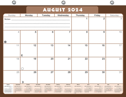 2024-2025 Academic Year 12 Months Student Calendar/Planner for 3-Ring Binder, Desk or Wall -v022