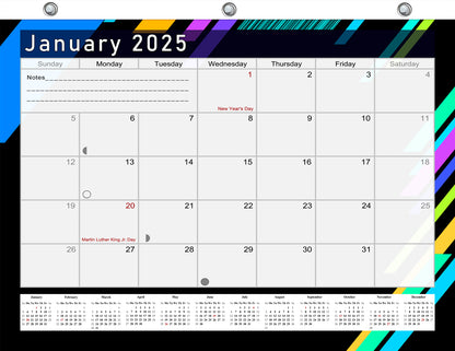 2024 - 2025 Student Calendar/Planner for 3-Ring Binder, Desk, or Wall - v013