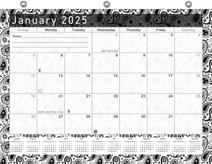 2024 - 2025 Student Calendar/Planner for 3-Ring Binder, Desk, or Wall - v011