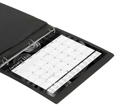 2024 - 2025 Student Calendar/Planner for 3-Ring Binder, Desk, or Wall - Black&White -v012