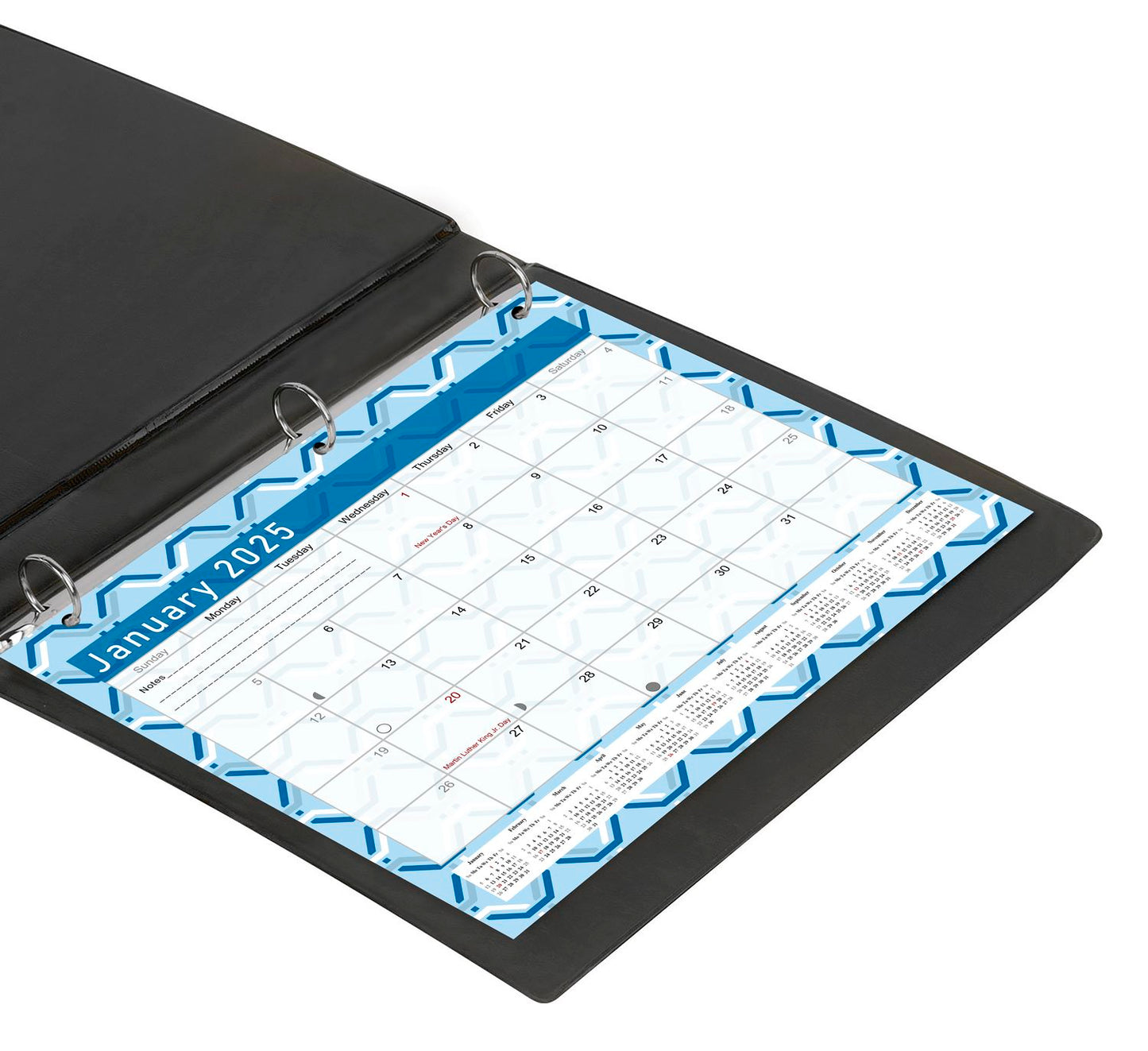 2024 - 2025 Student Calendar/Planner for 3-Ring Binder, Desk, or Wall - v004