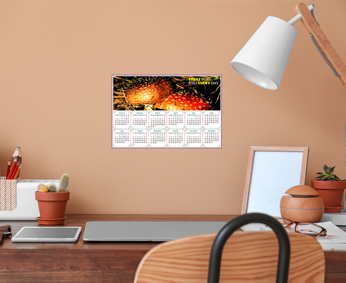 2025 Peel & Stick Calendar - Today is my Lucky Day - Removable, Repositionable - 038 (9"x 6")