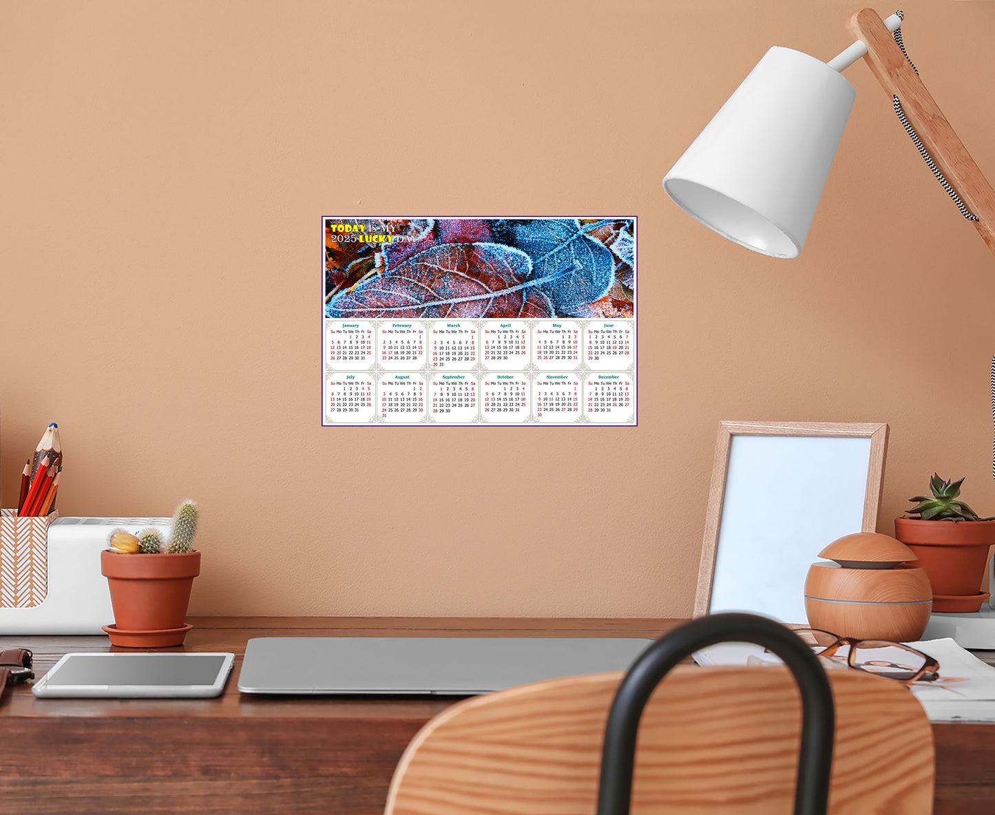 2025 Peel & Stick Calendar - Today is my Lucky Day - Removable, Repositionable - 036 (9"x 6")