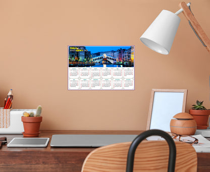 2025 Peel & Stick Calendar - Today is my Lucky Day - Removable - Nightlife on The Canal (9"x 6")