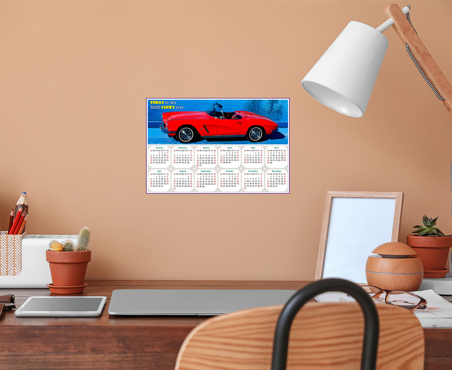 2025 Peel & Stick Calendar - Today is my Lucky Day - Removable, Repositionable - 048 (9"x 6")