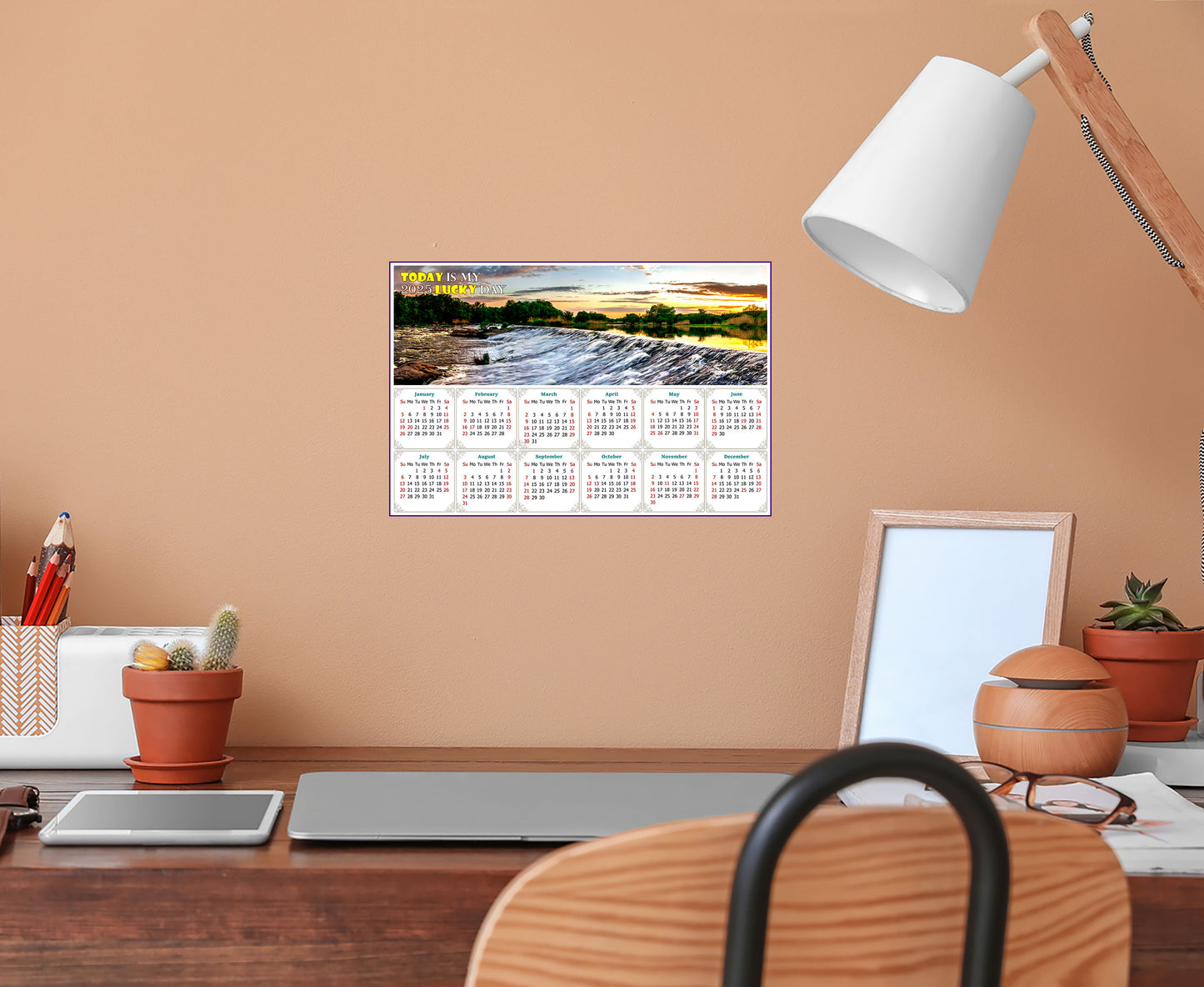 2025 Peel & Stick Calendar - Today is my Lucky Day - Removable -  Southern Bug River (9"x 6")