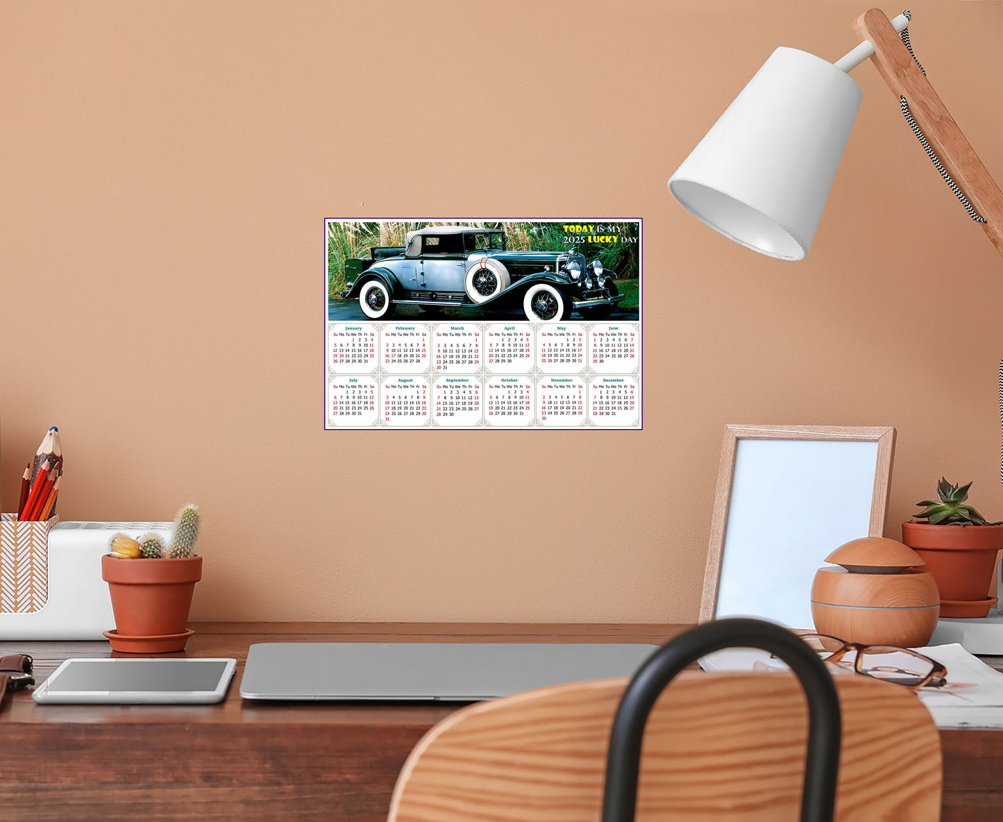 2025 Peel & Stick Calendar - Today is my Lucky Day - Removable, Repositionable - 045 (9"x 6")