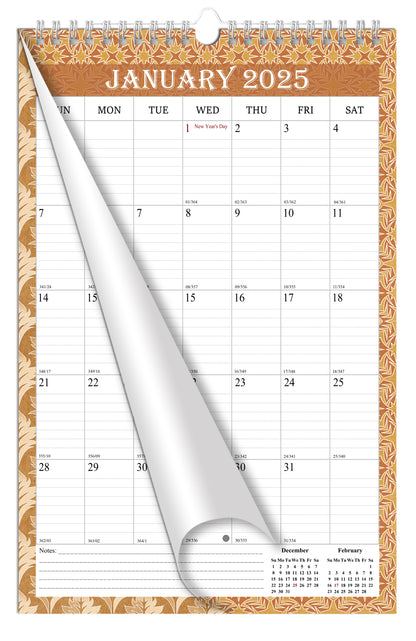 2025 Wall Calendar Spiral-Bound Twin-Wire Binding - 12 Months  02