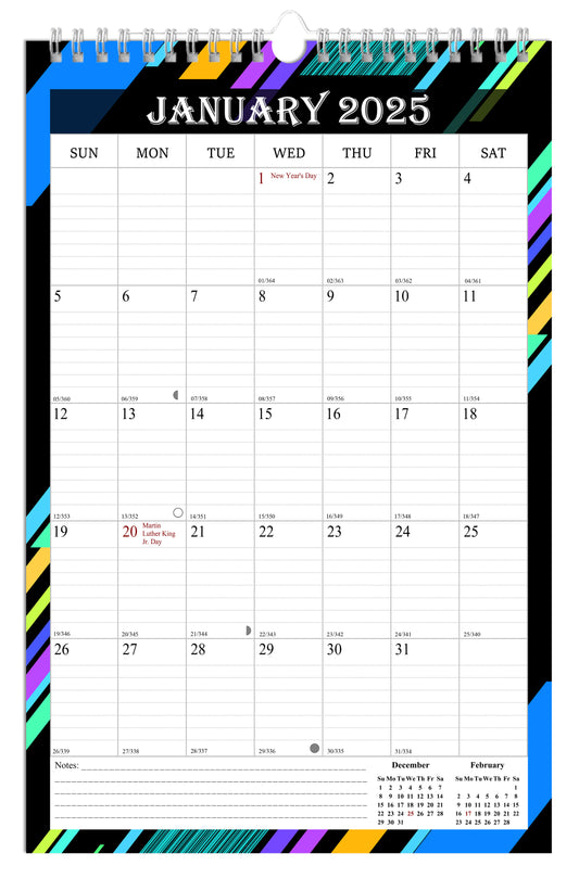 2025 Wall Calendar Spiral-Bound Twin-Wire Binding - 12 Months  08