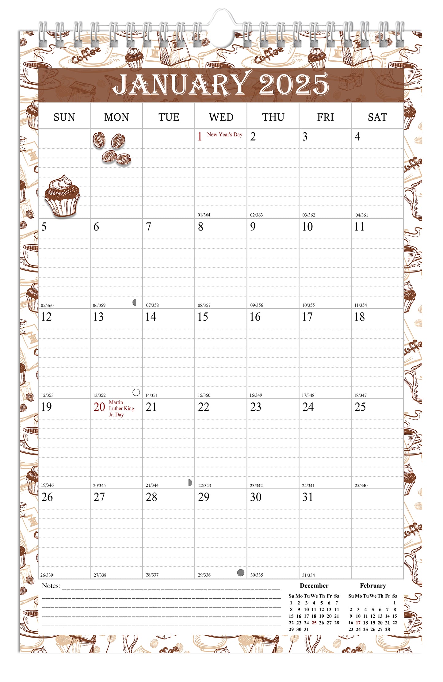 2025 Wall Calendar Spiral-Bound Twin-Wire Binding - 12 Months  10