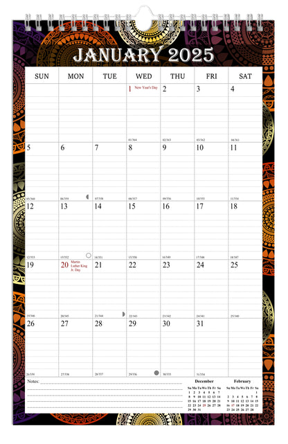 2025 Wall Calendar Spiral-Bound Twin-Wire Binding - 12 Months  09