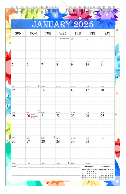 2025 Wall Calendar Spiral-Bound Twin-Wire Binding - 12 Months  05